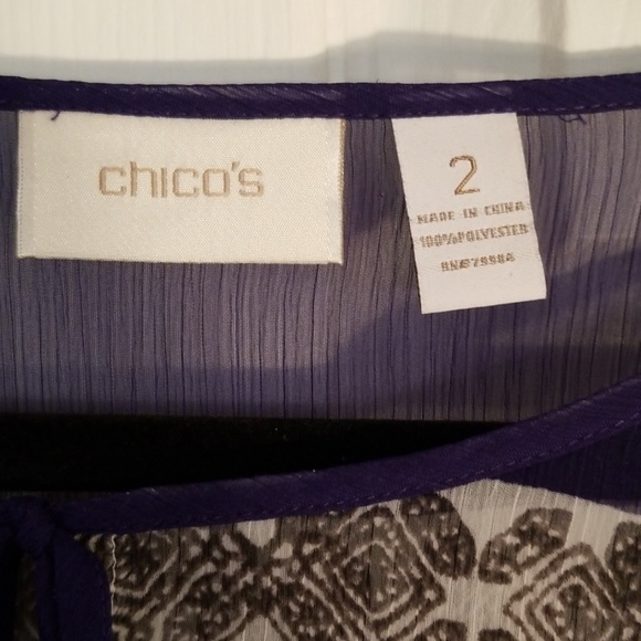Firm Price***Chico's Semi-Sheer Tunic Top - Picture 2 of 2